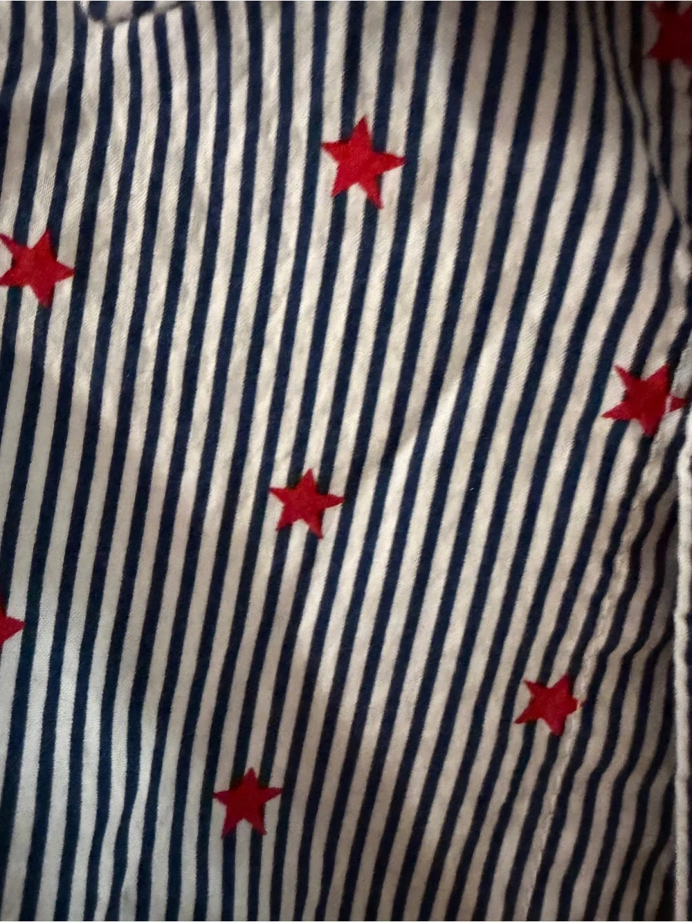Carter's Navy & White Stripe Button-Down Shirt with Red Stars